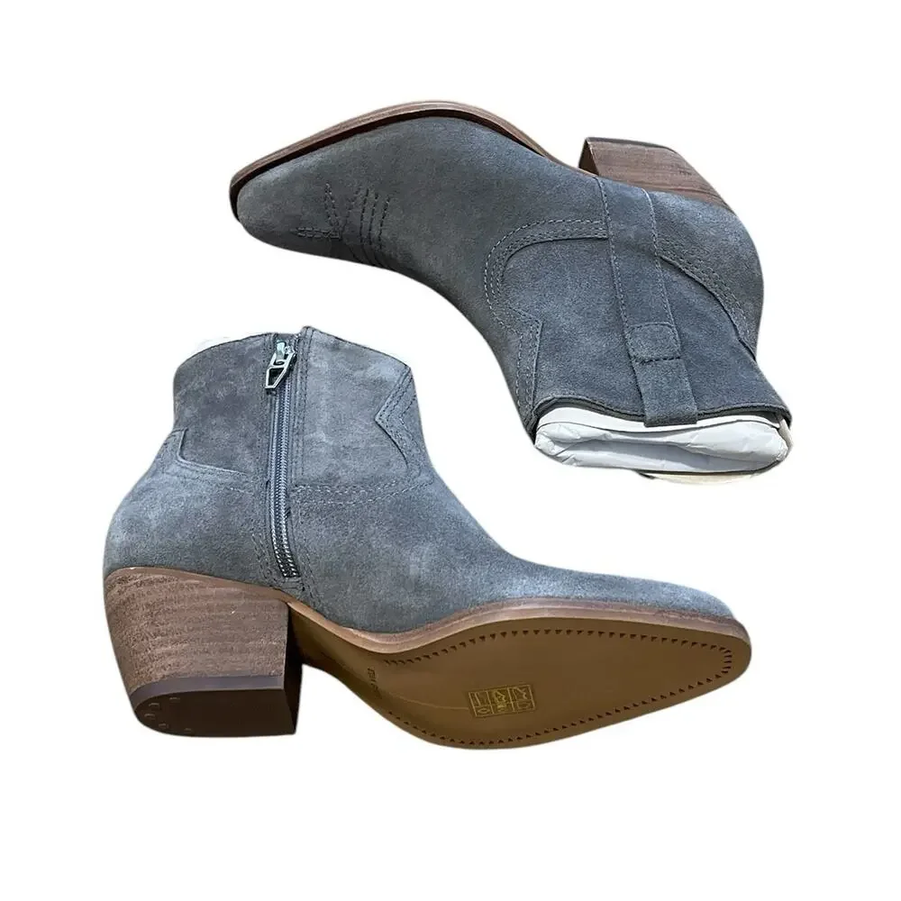 Dolce Vita Womens Silma Grey Gray Suede Mid-Calf Western Bootie Size 5.5 NEW130